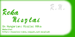 reka miszlai business card